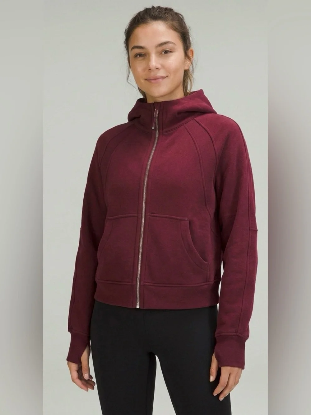 Lululemon Scuba Full-Zip Hoodie – Red Merlot / Deep Maroon